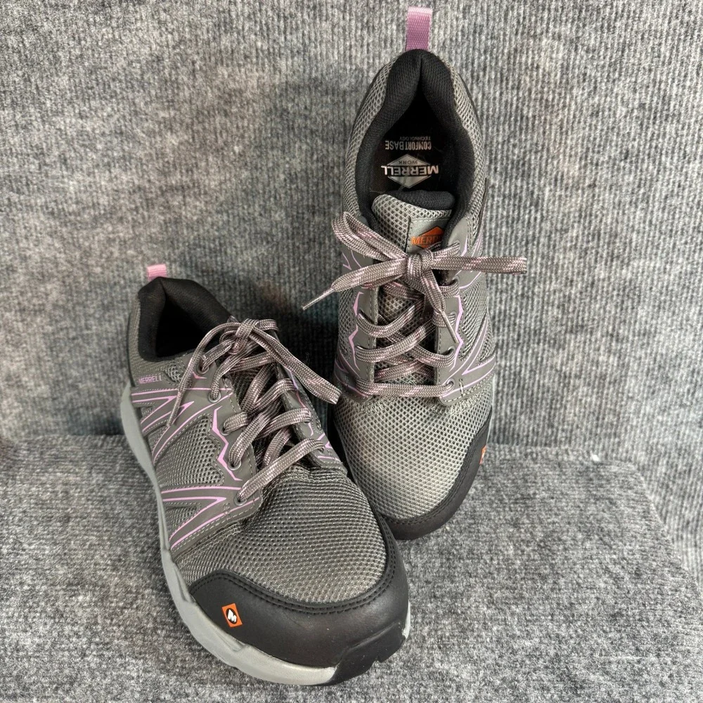 Merrell Work Valetta Composite Toe Grey Purple Safety Shoes J099410 Womens 9 M